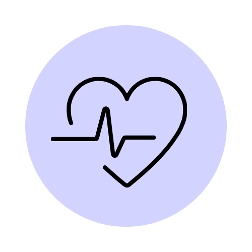 Heartbeat line forming a heart, representing personalized well-being journeys